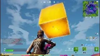 Fortnite gold cube is now floating at the aftermath