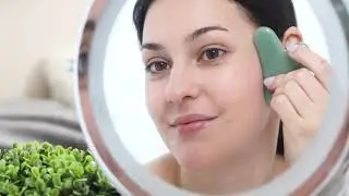 Amazon Deals - GuaSha Facial Tool - Nature Jade Stone - Guasha Massage Tool - Flagest