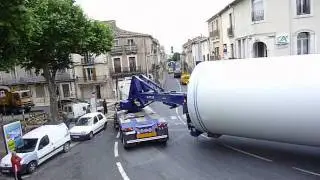 convoi exceptionnel a montagnac - mat d'éolienne