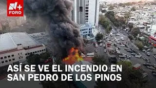 Imágenes aéreas del incendio hoy en San Pedro de los Pinos, CDMX - Las Noticias