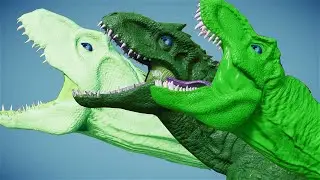 Green Dinosaurs Fight T-Rex vs I-Rex vs Indoraptor Color Pack Dino Battle Jurassic World Evolution 2