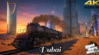 GTA V Middle East World 🌍 | Big Boy X-4014 Freight Train Through Dubai, Saudi & Gulf Landmarks