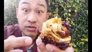 Taiwanese Breakfast 104 - Purple Rice Fantuan (紫米飯糰) from Huge Tree Pastry
