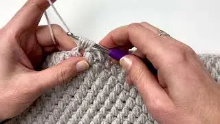 How to start a puff stitch round in the Denver Infinity Scarf crochet pattern.