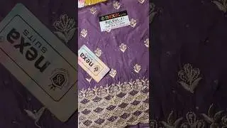 Crap Silk All over suit with golden embroidery and chiffon dupatta with embroidered border #trending