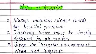 Rules and Regulations at Hospital | Writeology TV