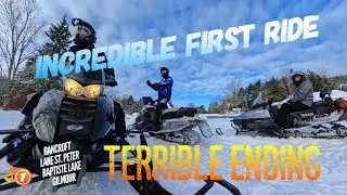 First Snowmobile Ride, Terrible ending. Bancroft, Lake St. Peter, Baptiste Lake, Gilmour Trails