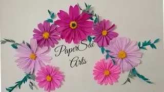 DIY Giant Crepe Paper Flowers for background decoration, Handmade flores de papel @PaperSaiarts 