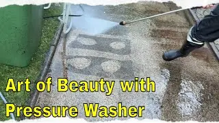 Pressure washing a Dirty Entrance and The Front Tiled Garden / Turbo Nozzle Wash