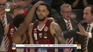 Umana Reyer Venezia - Segafredo Virtus Bologna, la tripla della vittoria di Austin Daye