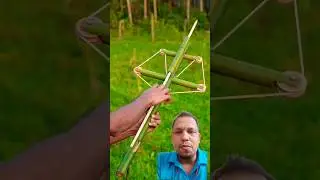 How to Make a Powerful Bamboo Crossbow | DIY Weapon Craft with Rubber Bands#shorts
