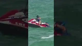 😱🦈 #TerrifyingMoment: Jet Skier Falls into Shark-Infested Waters in Miami! 🌊🛶 Shark Fins Circle