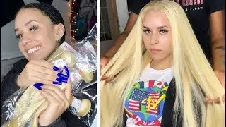 Платиновый блонд без клея! (GalaxiGirlHair.com)