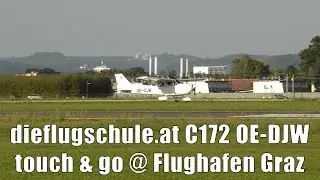 dieflugschule.at Cessna 172 touch & go @ Flughafen Graz | OE-DJW