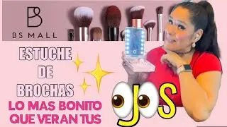 *Bs-MALL* JUEGO DE Minis BROCHAS PARA VIAJE CON ESTUCHE Y ESPEJO &ldquo;LED&rdquo; INTEGRADO 🔥