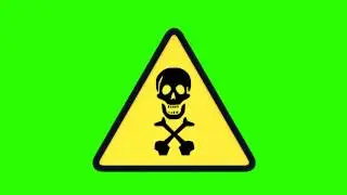 Warning Sing Danger Alert - Green Screen Animation.mp4