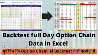 Backtest full Day Option Chain Data In Excel || पुरे दिन कि Option Chain को Backtest करो एक्सेल में