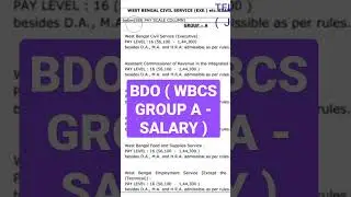 WBCS Group A Service Salary|BDO Salary| #wbcs2023 #wbcs #wbcs_preliminary #bdo #salary #egiecholo