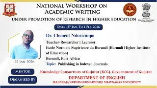Dr. Clement Ndoricimpa - 2 | National Workshop on Academic Writing | English - MKBU