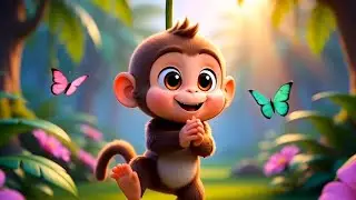 Little Monkey Swing Tree 🐵🌳 | Super Cute 3D Cartoon for Kids | Jungle Fun