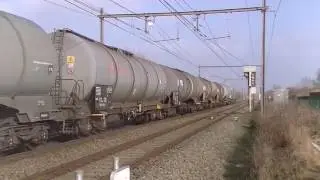 Brandende goederentrein te Astene