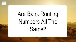 Are Bank Routing Numbers All The Same