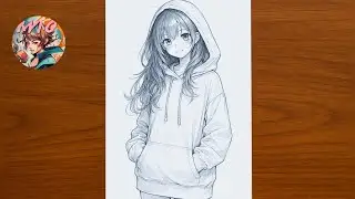 How to Draw Anime Girl | Easy Sketch Tutorial step by step | Cute Anime girl with Pikachu Hoodie