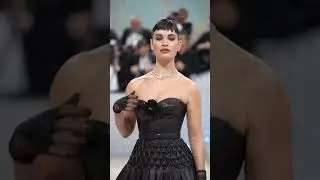 Lily James in custom Tamara Ralph attend at the Met Gala 2023 🖤