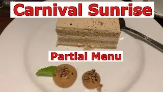 Carnival Sunrise Cruise | Partial Menu