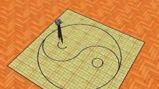 Compass drawing Yin-Yang