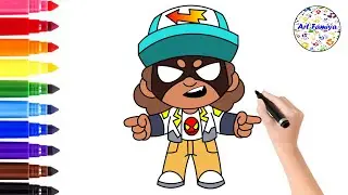 How to Draw Dustin Nita - Brawl stars x Stranger Things