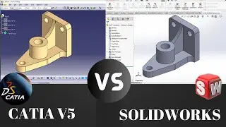 CATIA V5 Vs SOLIDWORKS - PART DESIGN | EXCERCISE FOR BEGINNERS| TUTORIAL