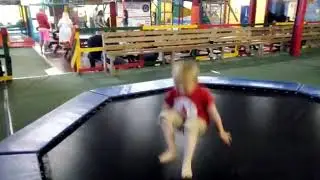 Jackson on the trampoline at Trethorne Leisure Farm