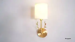 Brass Deer Head Wall Light
