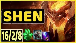 ELWIND (SHEN) - 16/2/8 KDA GAMEPLAY - EUW Ranked DIAMOND