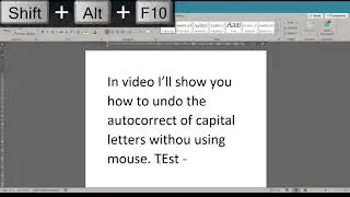How to use the keyboard shortcut for MS word's AutoCorrect Options menu