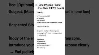 ✉️ Email Writing for Class 12 Students | Format & Example | WB Board English |#haldersir