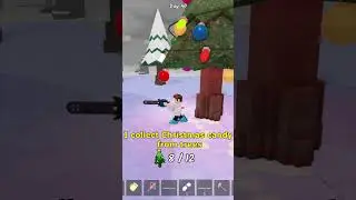 I collect Christmas candy from trees in 99 Nights in the Forest Roblox!