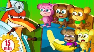 Cinco Monitos🙊🙉🙈🐵🙊 | Más Canciones Infantiles en Español | Zorro y Pollo
