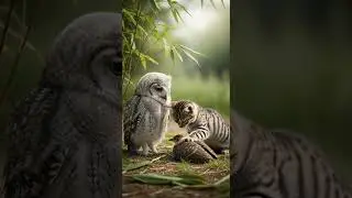 A Kitten Discovers an Injured Owl and Tries Comforting It Gently #adorable #animals #help