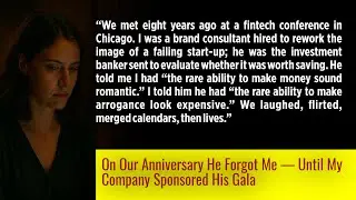 On Our Anniversary He Forgot Me — Until My Company Sponsored His Gala