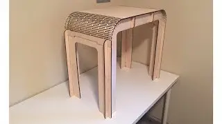 Laser Cut Bedside Table with Living Hinge