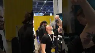 Sword Swallowing Dabs at the @DrDabberofficial booth #reaction #circus #swordswallowing