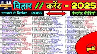 Bihar Daroga Exam 2025 Current Affairs । Bihar SI Exam 2025 Current Affairs । Bihar Current Affairs 