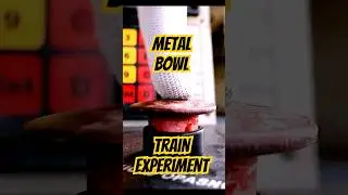 Metal bowl under a Train! #shorts@TrainXperiments#railroad #train
