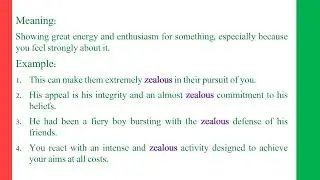 Zealous Meaning and Example Sentences1