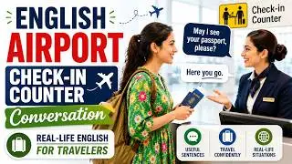 Airport Check-in Counter Conversation | Real-life English for Travelers