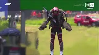 20230702 14:30 F1 Austria Rocket Man with jetpack crashes and survives experimental experiment