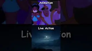 [Animation VS Live Action] Aladdin 🎵A Whole New World🎵 (Part 1) #shorts #aladdin #awholenewworld