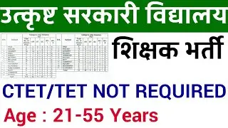 207 POSTS II ADARSH GOVT SCHOOLS' TEACHERS RECRUITMENT 2023 II NO TET REQUIRED II FRESHERS ELIGIBLE